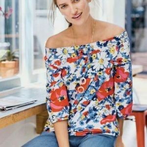 Boden off-shoulder floral Edie top